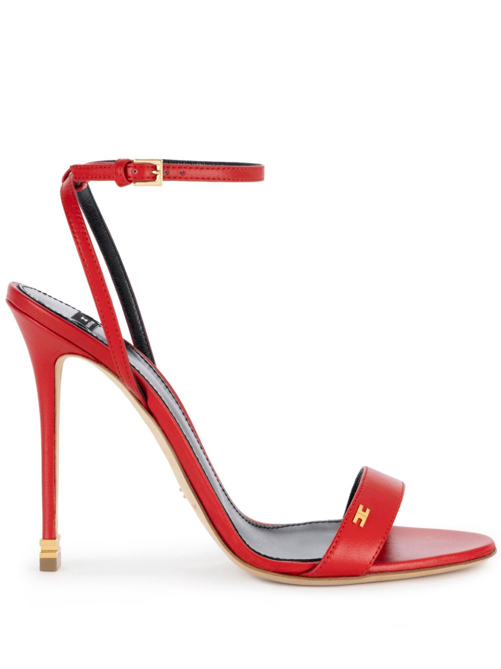 Elisabetta Franchi Étoile 纳帕皮高跟凉鞋 - 红色