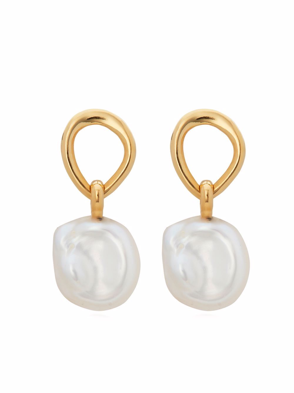 Monica Vinader Nura Keshi Pearl 吊饰耳环 - 金色