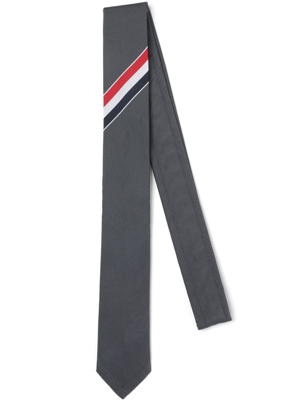 Thom Browne 条纹领带 - 灰色