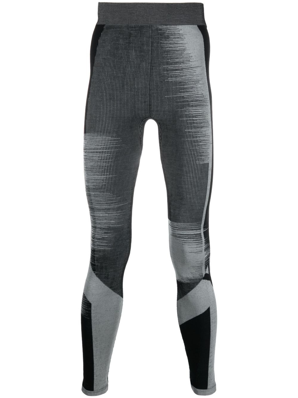 Y-3 logo印花紧身长裤 - 黑色