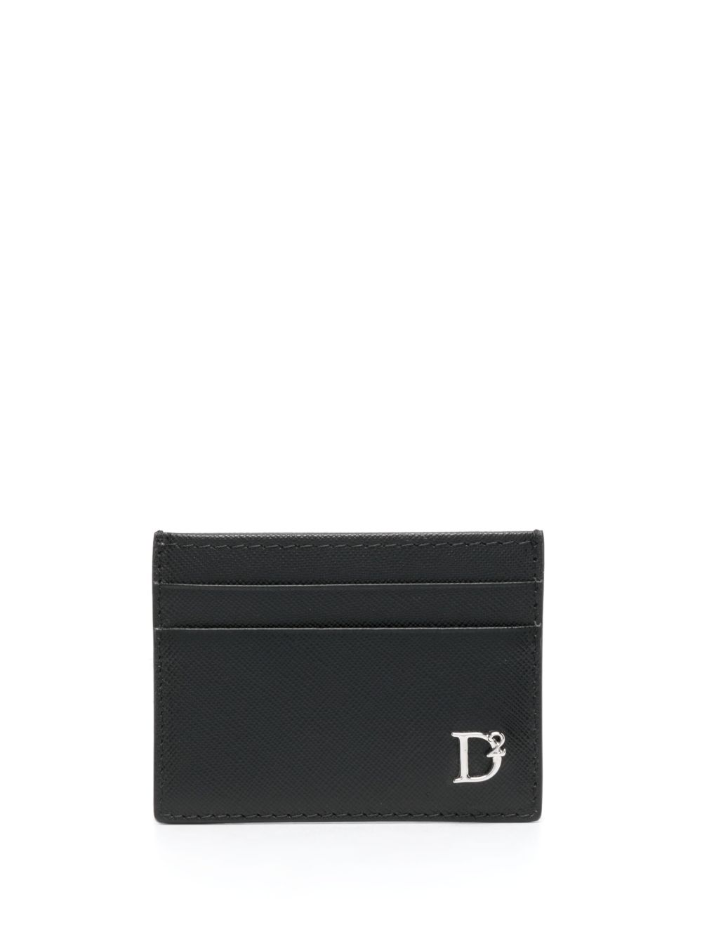 DSQUARED2 logo标牌皮质钱包 - 黑色