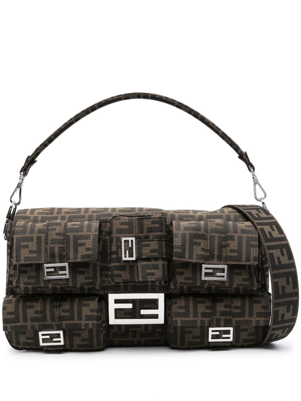 FENDI Multipocket Baguette 超大单肩包 - 褐色