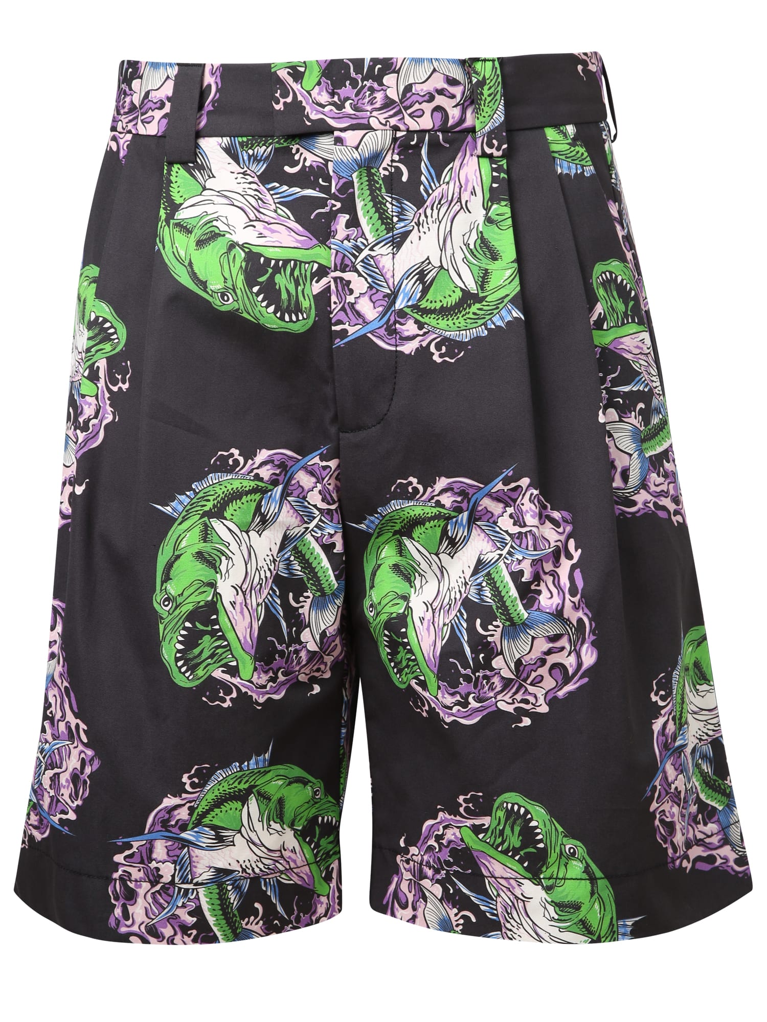 MSGM Graphic-print Straight-leg Shorts