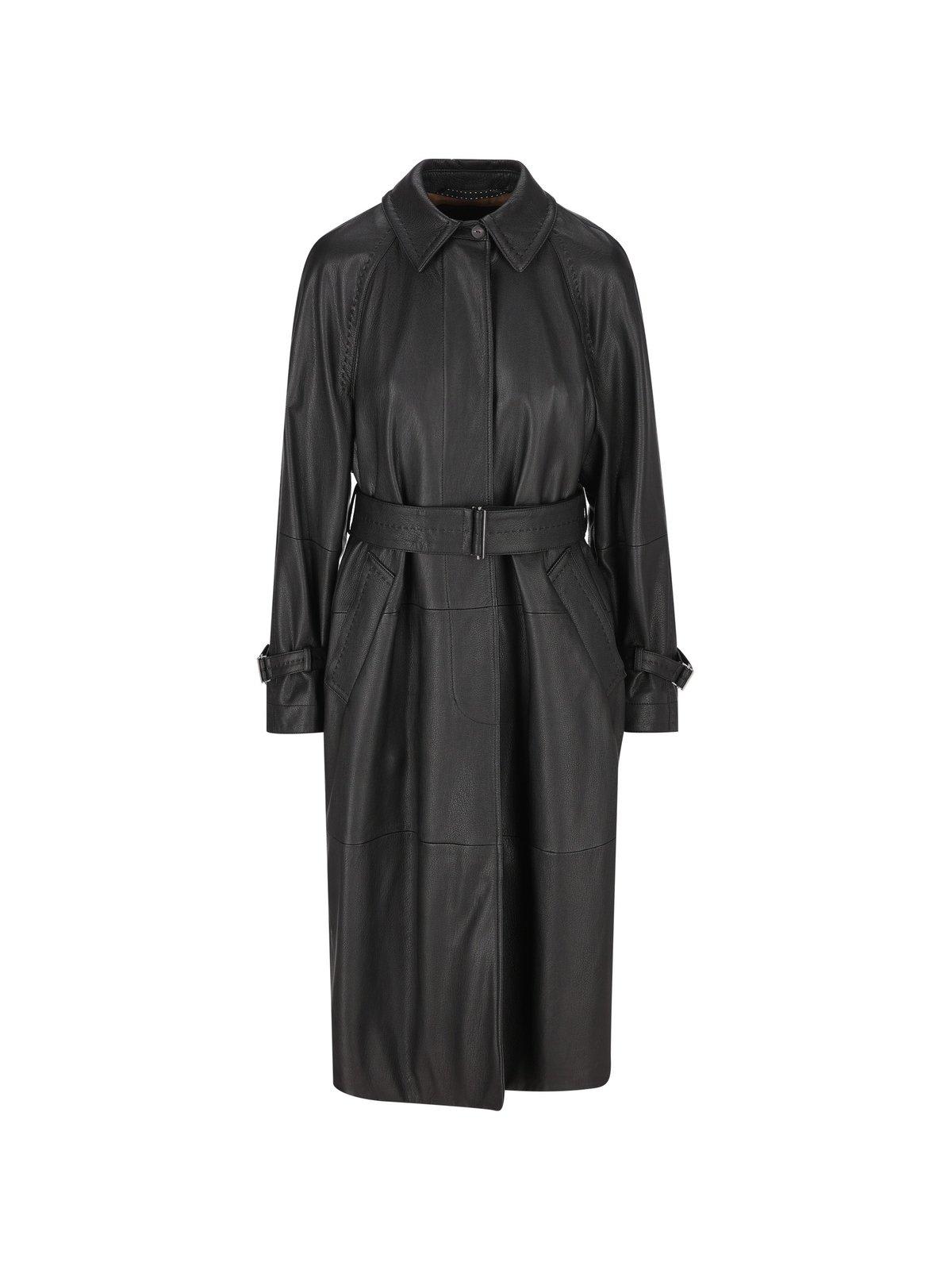 Max Mara Bellico 带腰带皮革风衣