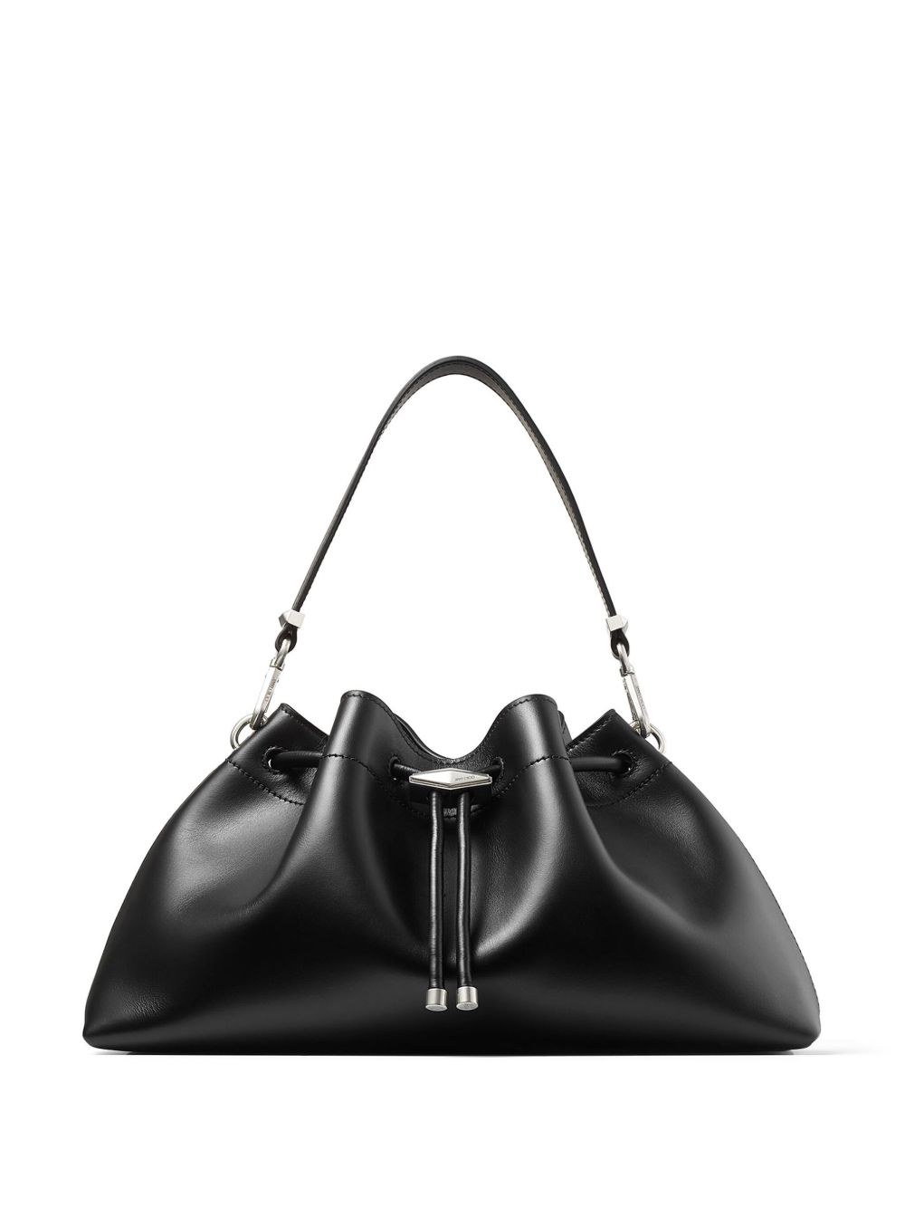 Jimmy Choo Cinch 中号皮质水桶包 - 黑色