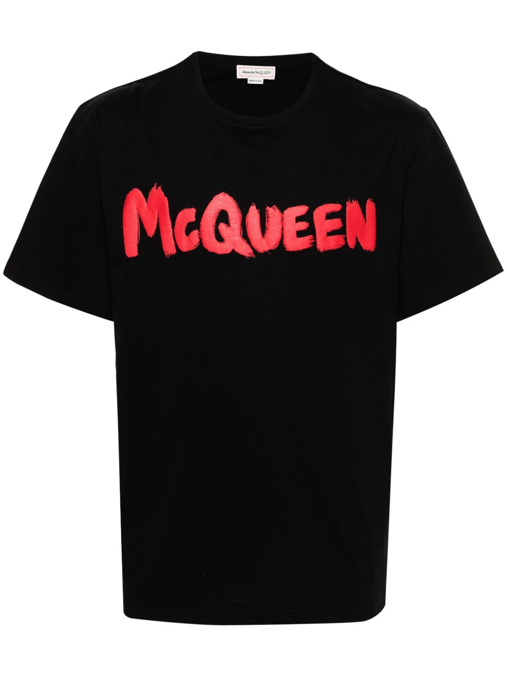 Alexander McQueen logo涂鸦印花T恤 - 黑色