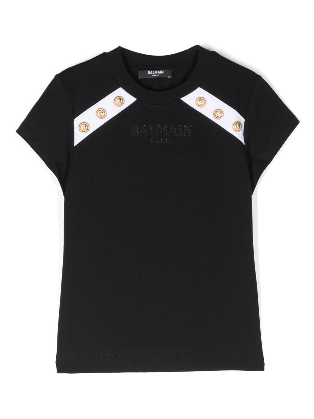 Balmain Kids logo印花T恤 - 黑色