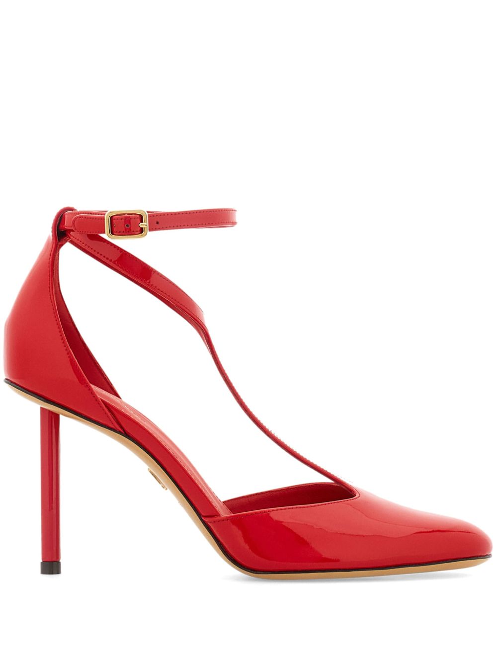 Ferragamo T字带高跟鞋 - 红色
