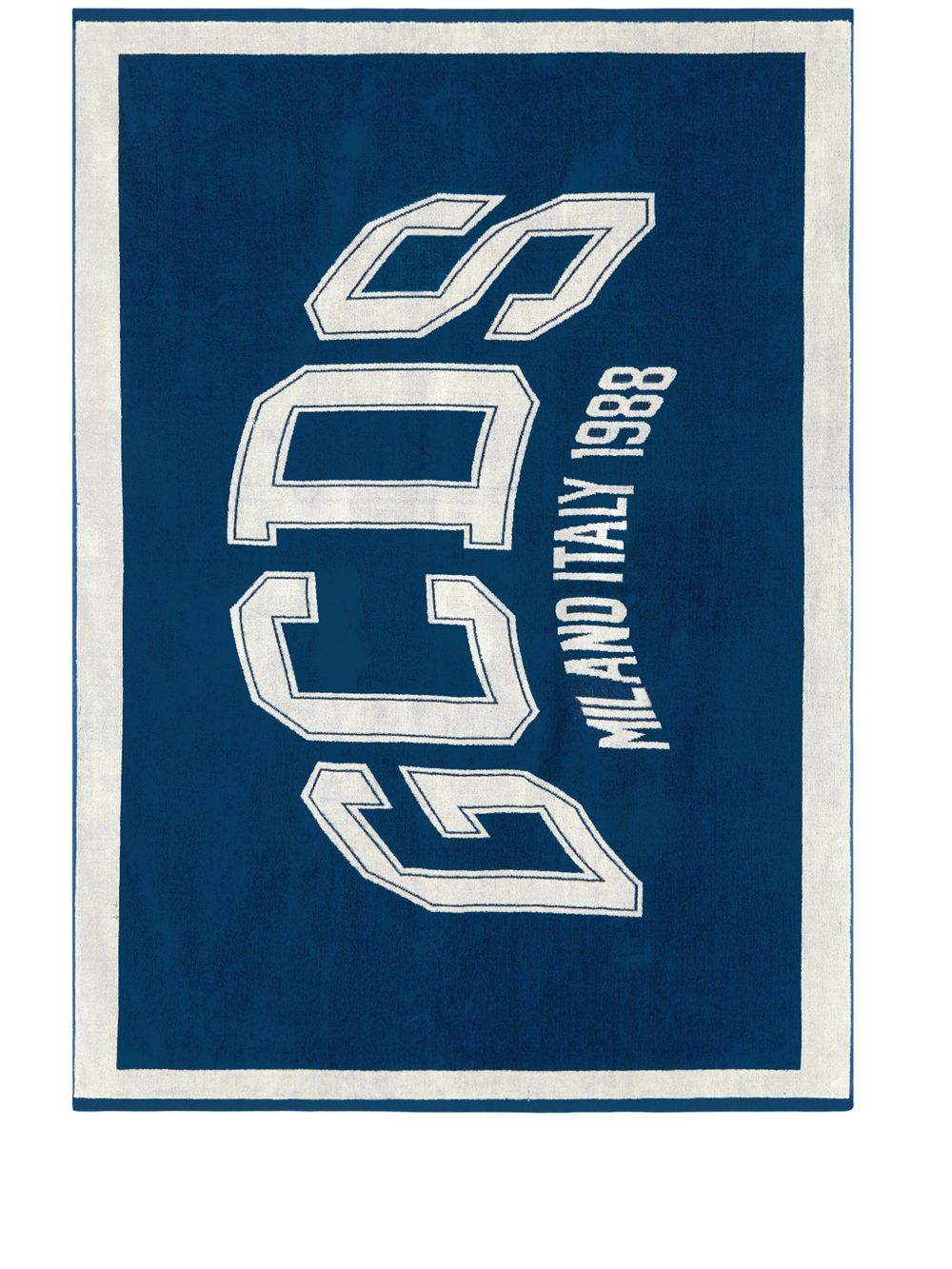 GCDS logo印花棉沙滩毛巾 - 蓝色