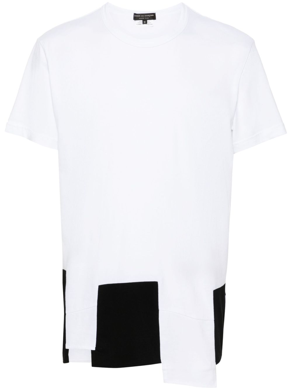 Comme des Garçons Homme Plus 拼接细节T恤 - 白色