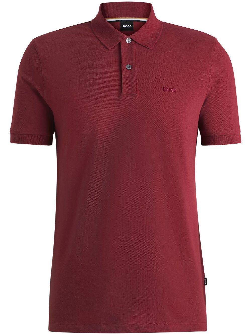 BOSS logo刺绣polo衫 - 红色