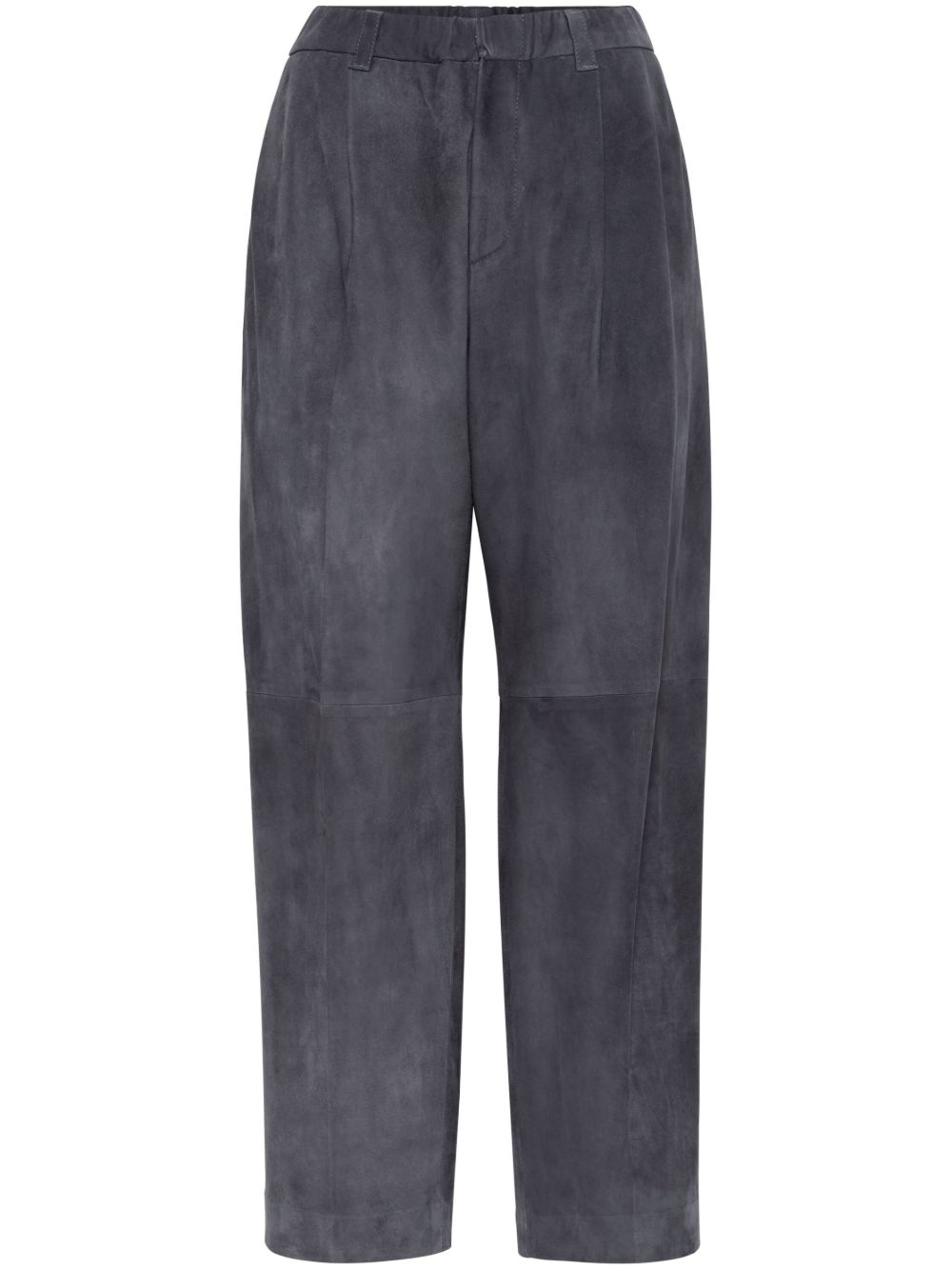 Brunello Cucinelli 直筒皮裤 - 灰色