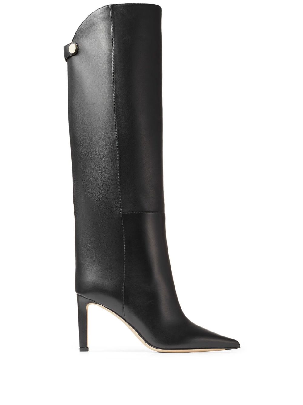 Jimmy Choo Alizze 高跟皮质及膝靴 - 黑色