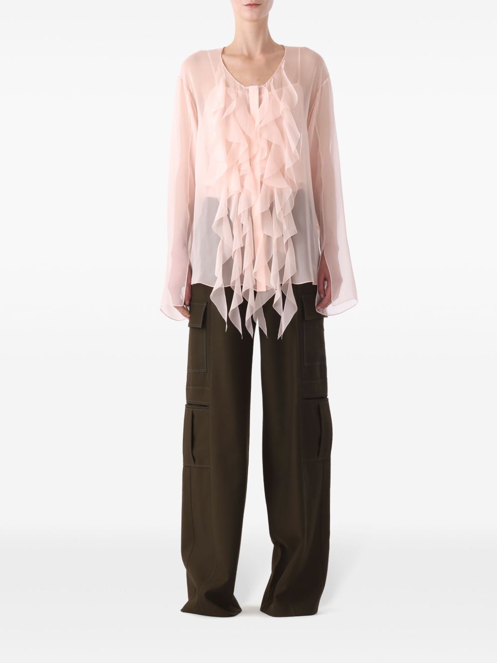Jason Wu Collection 荷叶边细节罩衫 - 粉色