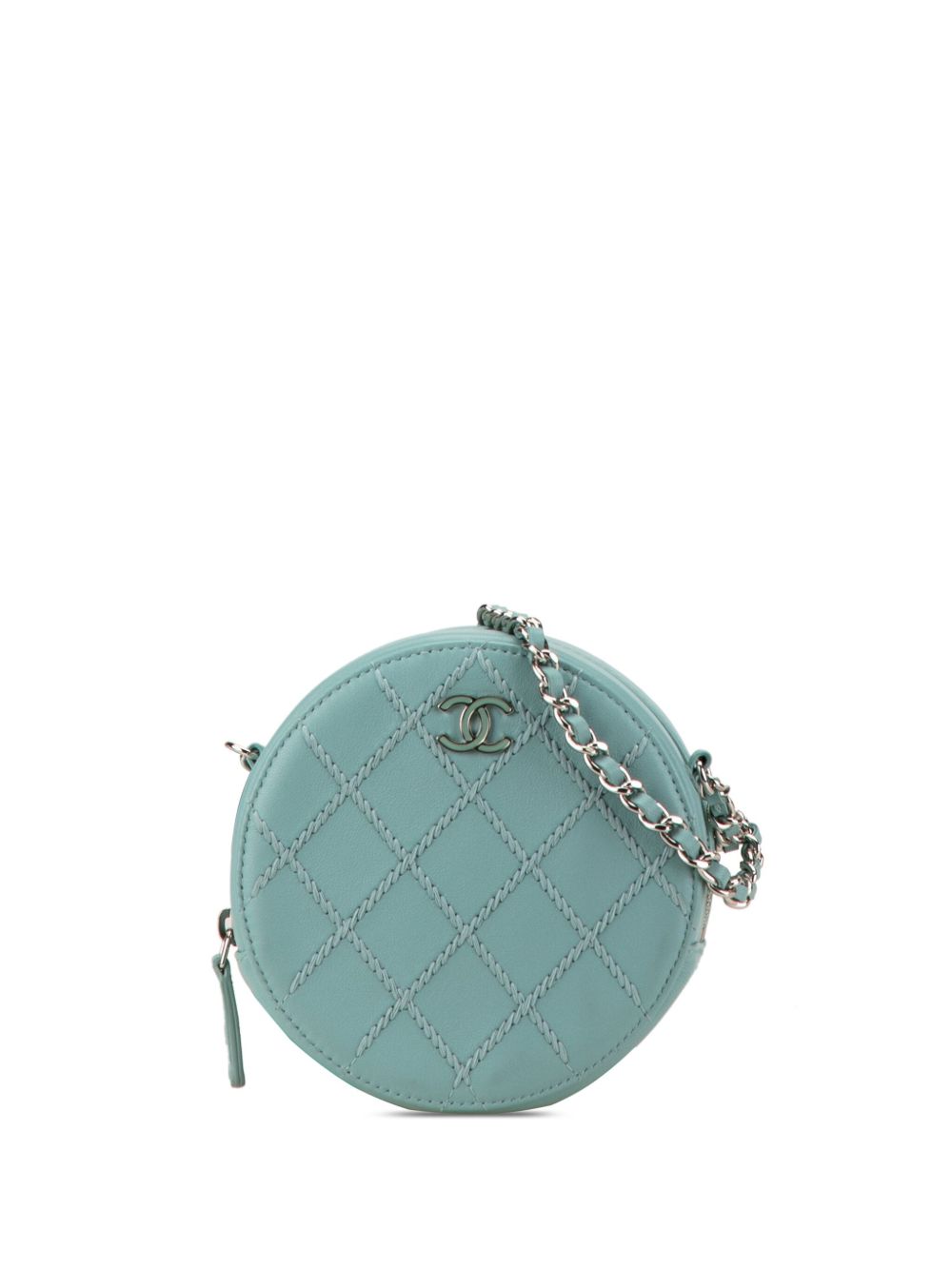 CHANEL Pre-Owned Ultimate Stitch Round Clutch 绗缝小羊皮搭链斜挎包（2019年典藏款） - 绿色
