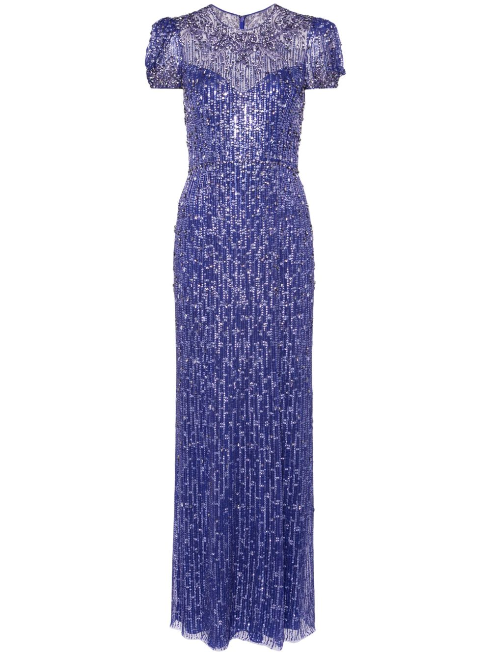 Jenny Packham Aster 亮片缀饰礼服 - 蓝色