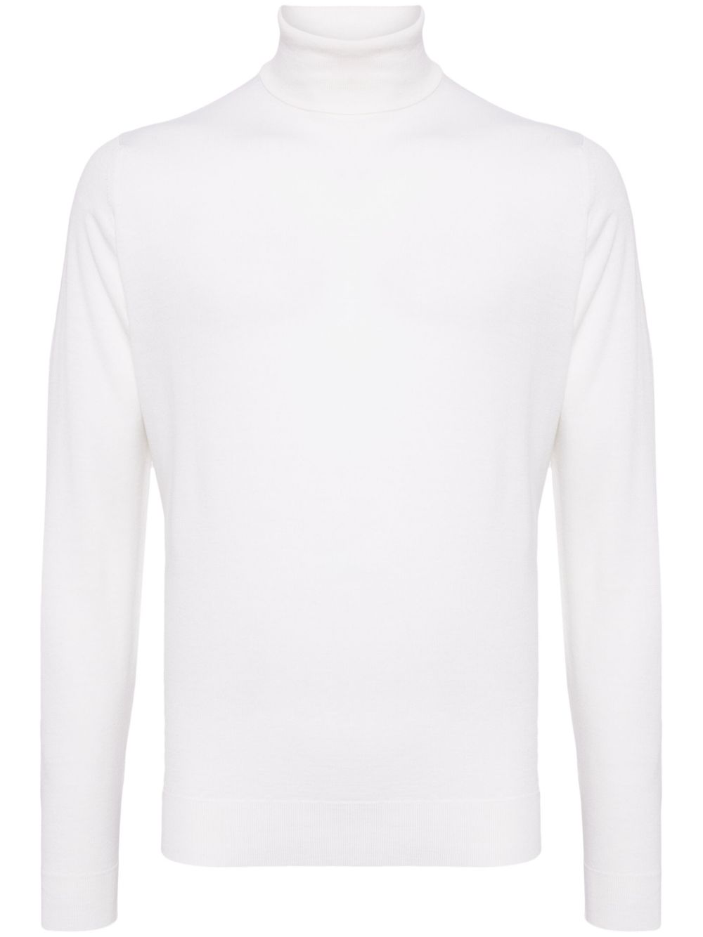John Smedley 高领羊毛毛衣 - 白色