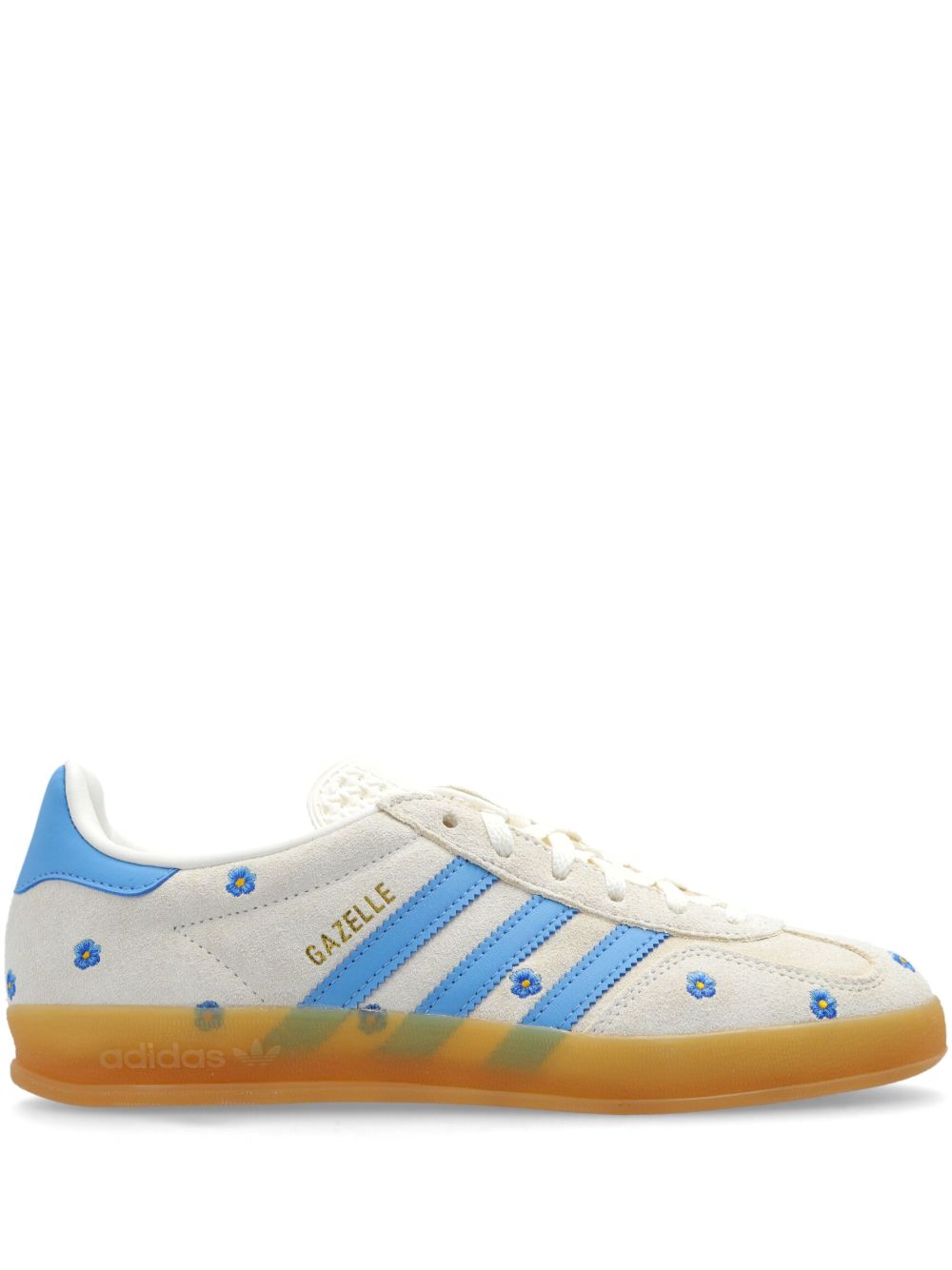 adidas Gazelle Indoor 花卉刺绣运动鞋 - 白色