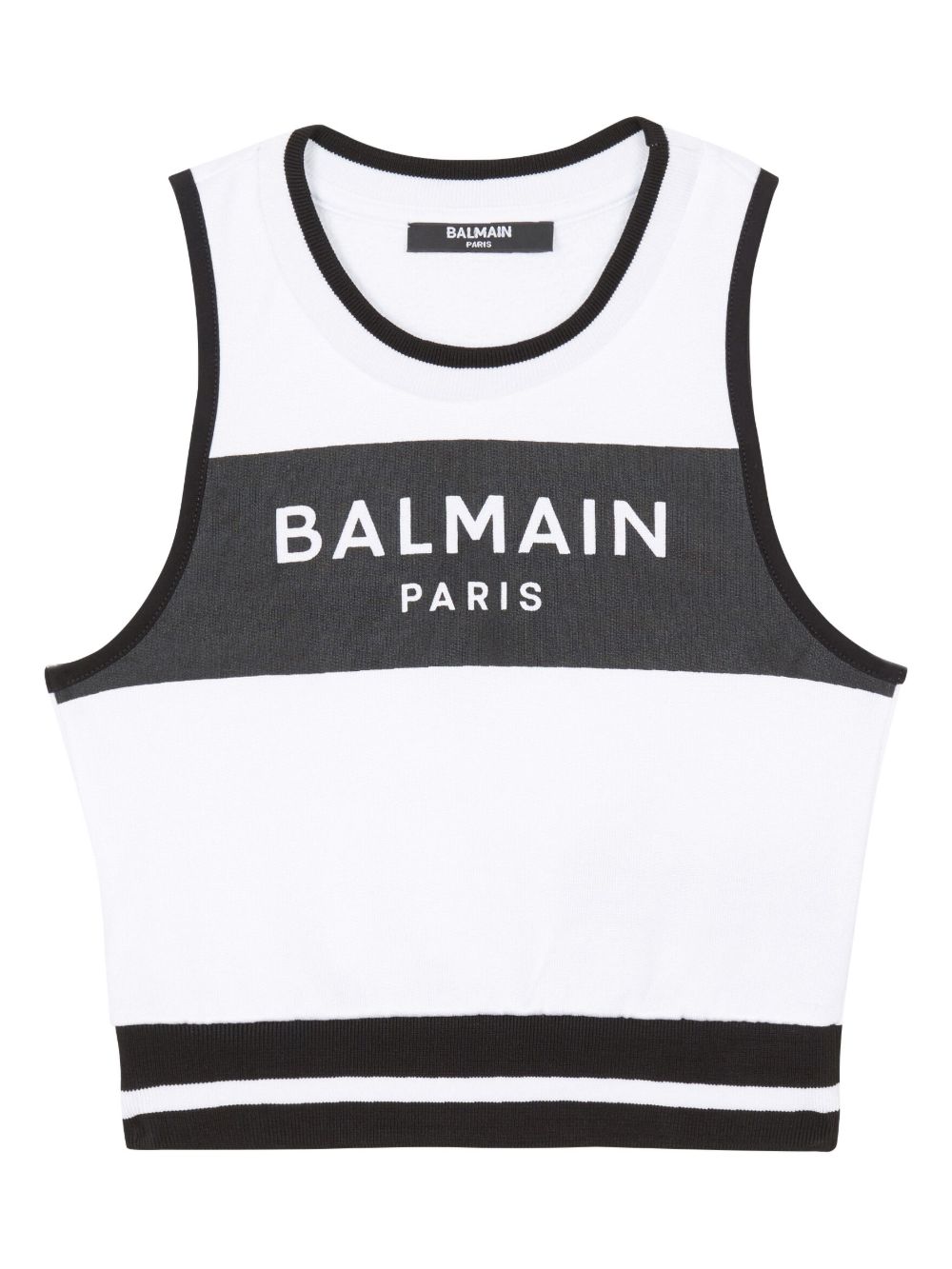 Balmain Kids logo印花无袖卫衣 - 白色