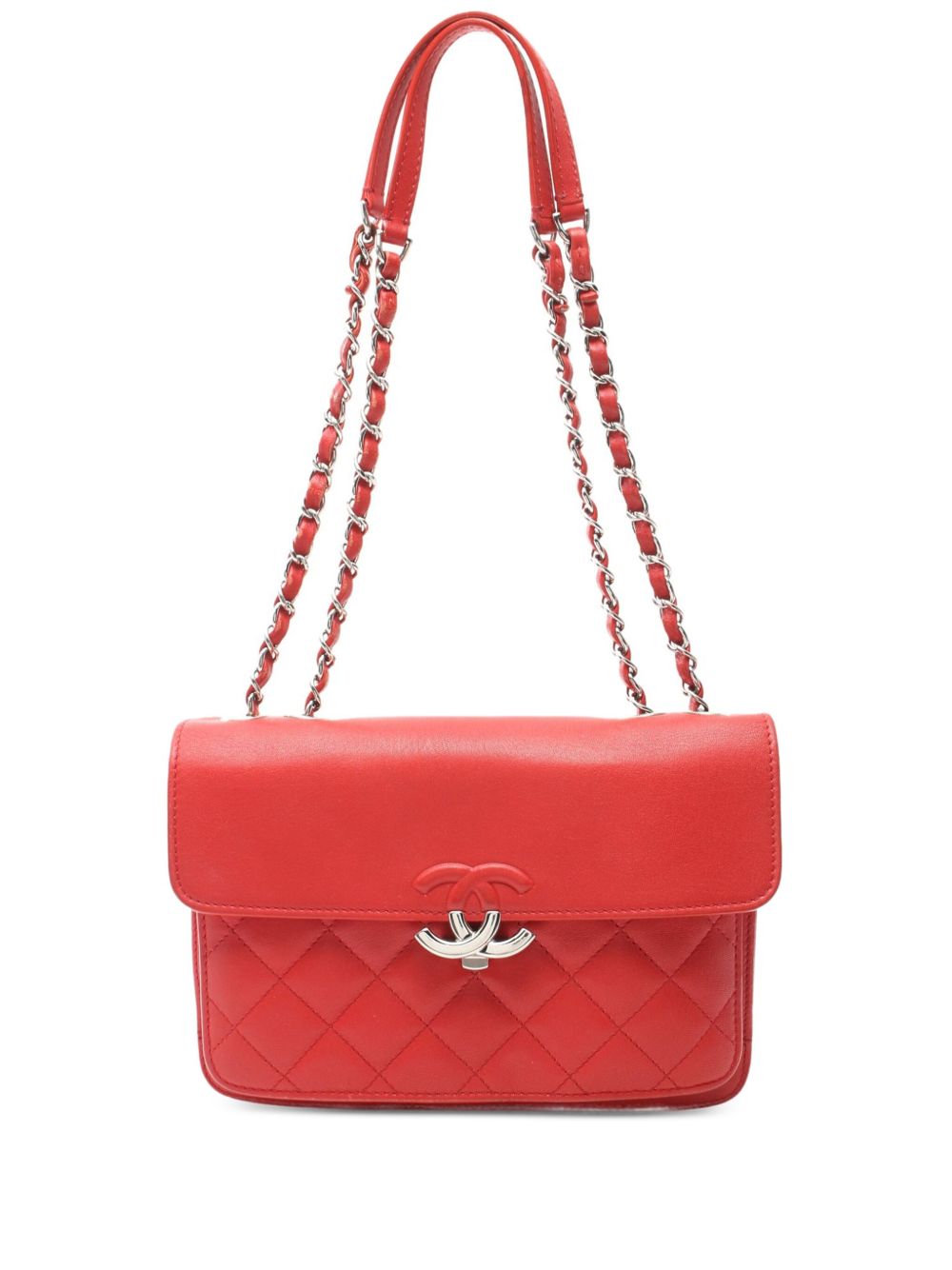 CHANEL Pre-Owned 菱纹绗缝单肩包（2018年典藏款） - 红色