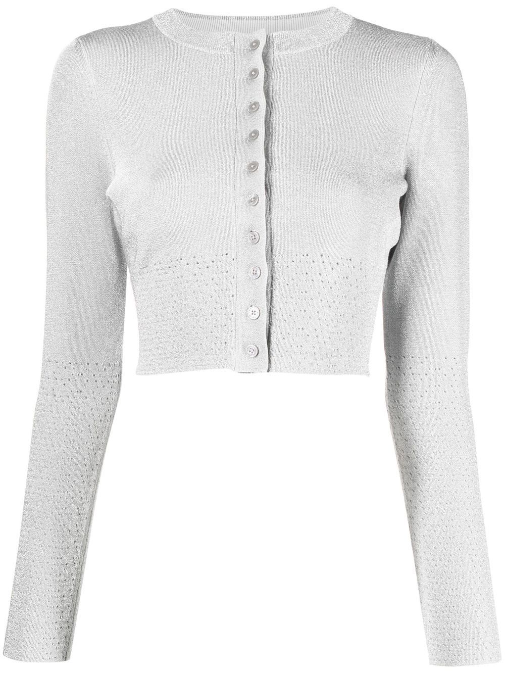 Victoria Beckham 金银丝短款开衫 - 灰色