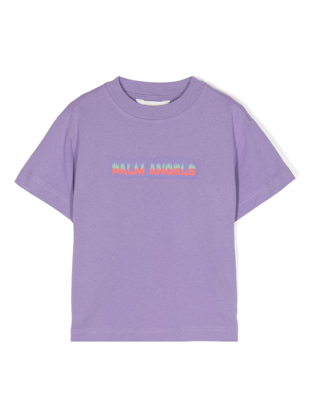 Palm Angels Kids Flames 棉T恤 - 紫色