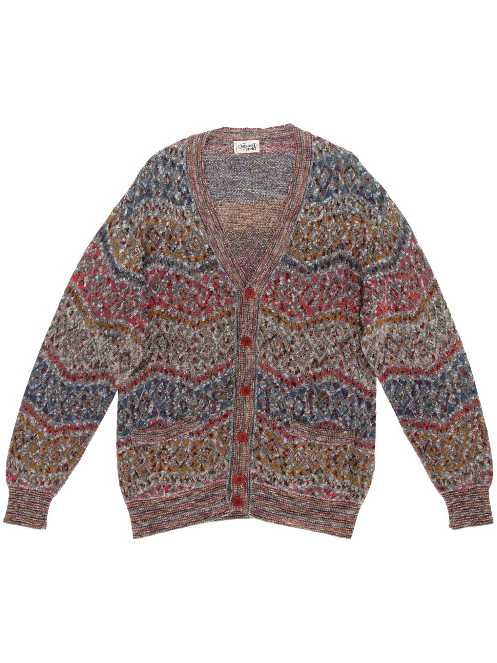 Missoni Pre-Owned 抽象针织开衫（1980年代典藏款） - 蓝色