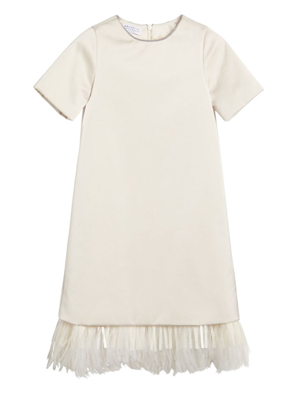 Brunello Cucinelli Kids Monili 搭链缀饰连衣裙 - 中性色