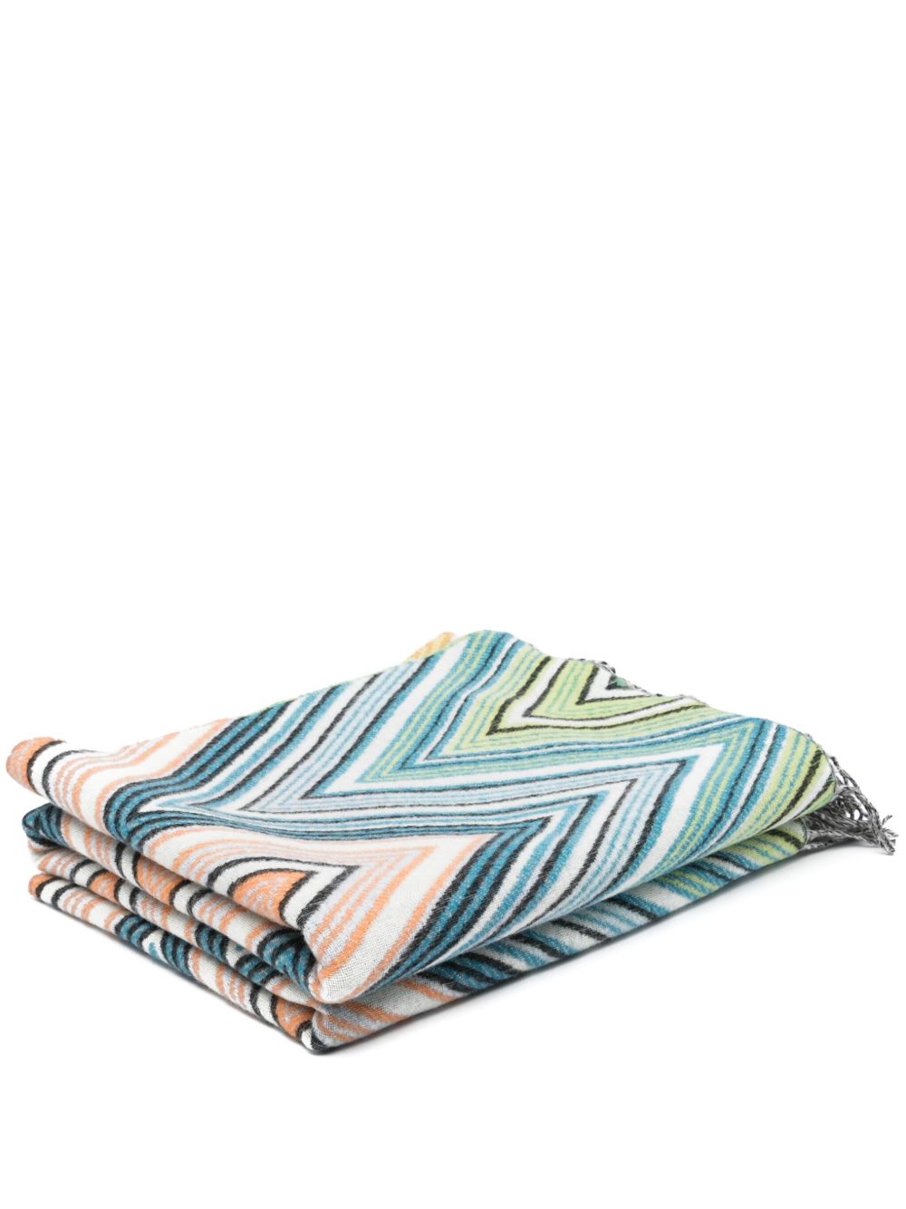 Missoni Home Z字形图案设计毯子（190厘米 x 130厘米） - 绿色