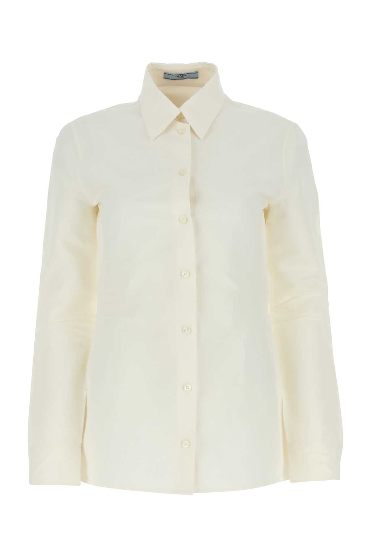 Prada Ivory Paper And Viscose Shirt