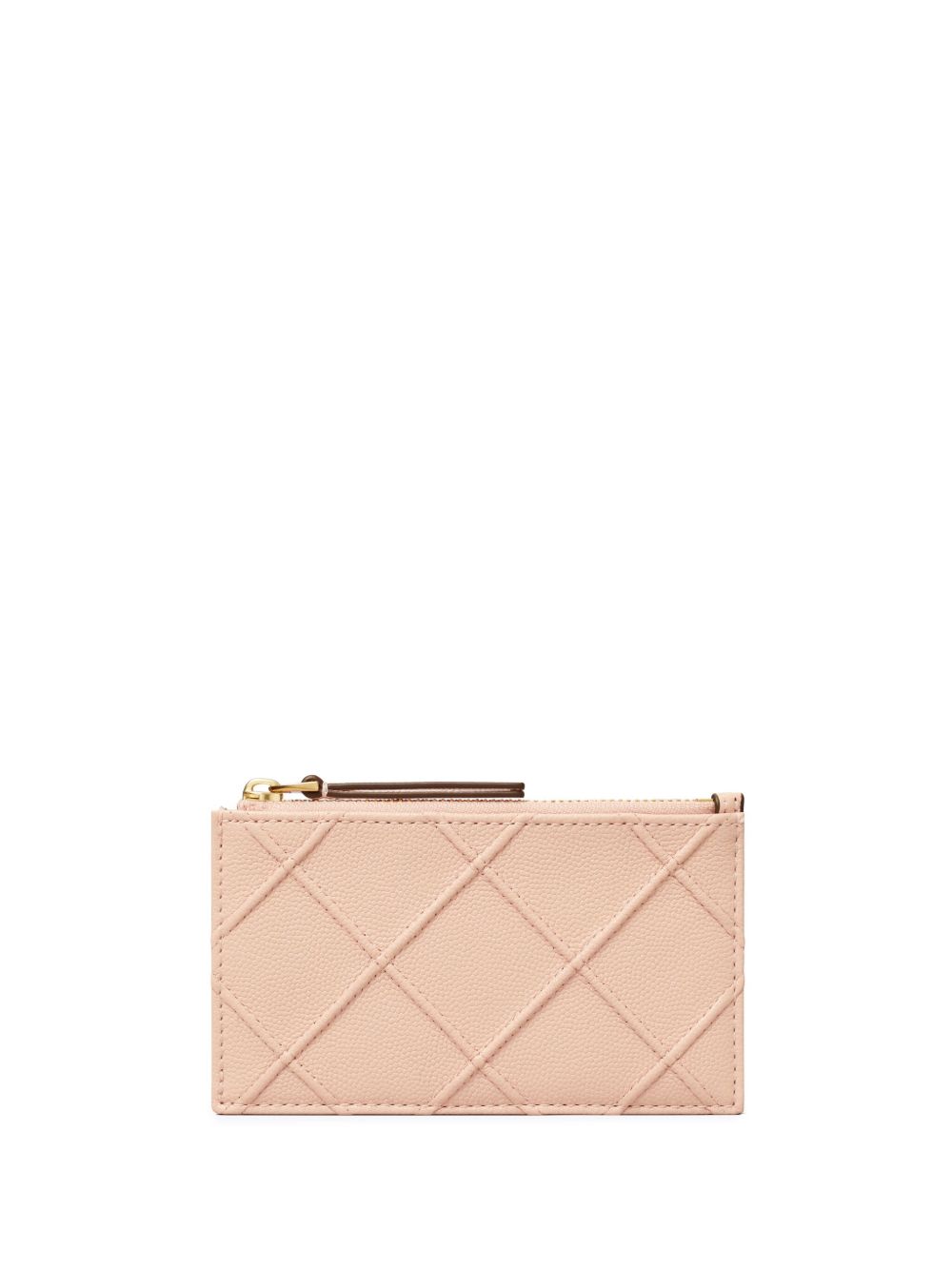 Tory Burch Fleming Soft Grained 拉链卡夹 - 粉色