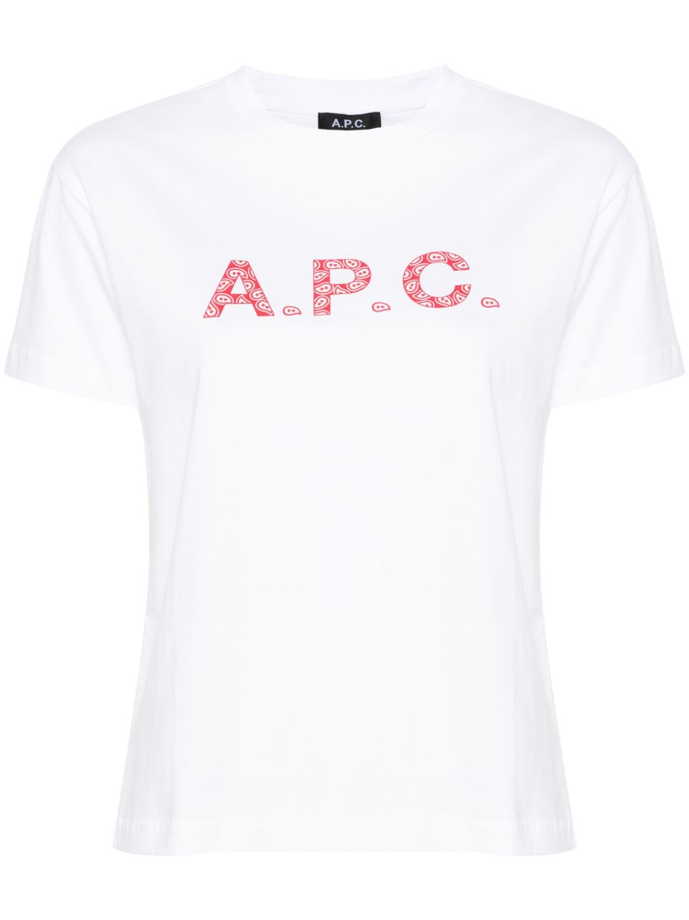 A.P.C. logo印花棉T恤 - 白色