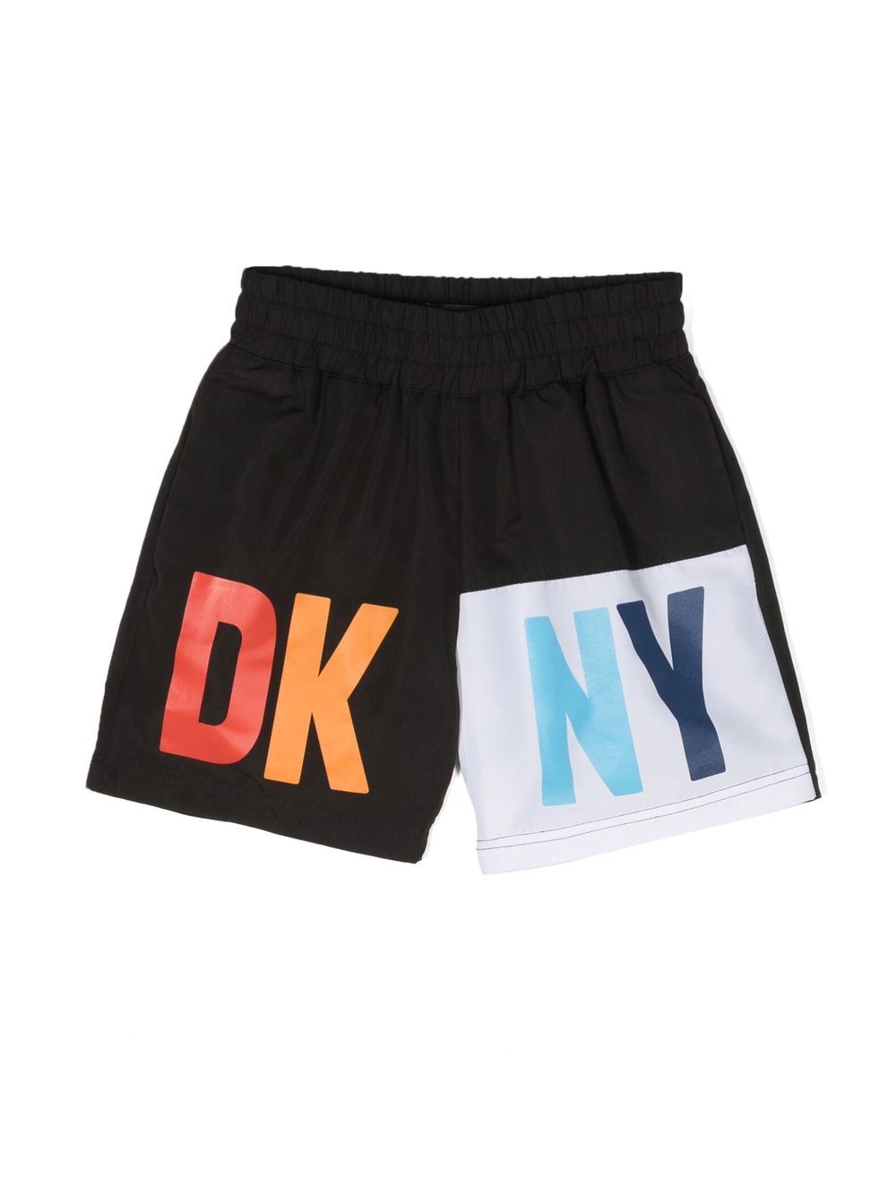Dkny Kids logo印花泳裤 - 黑色