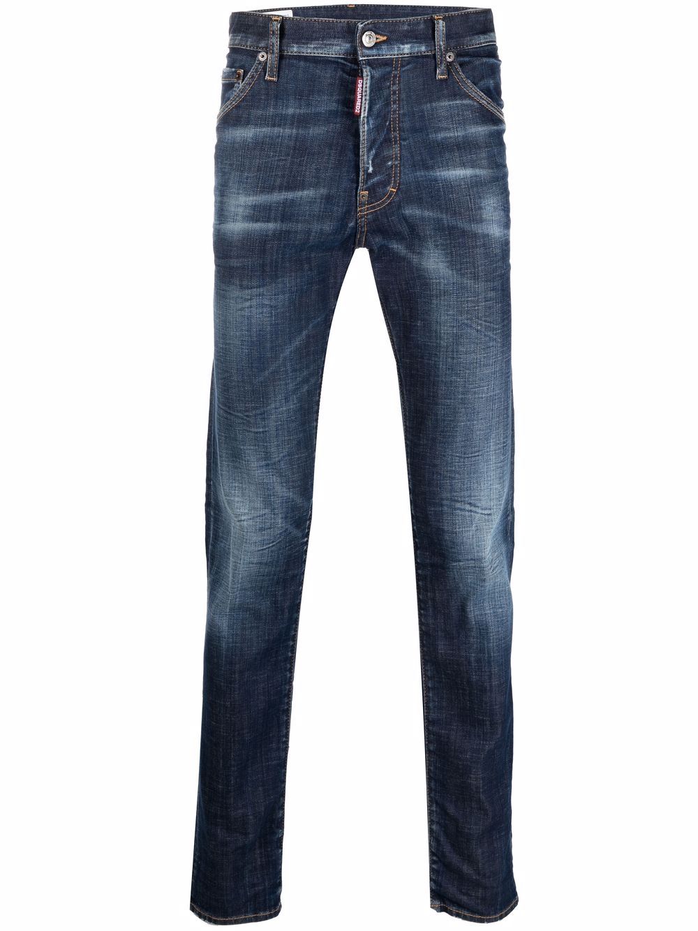 DSQUARED2 D2次方 褪色修身牛仔裤 - 蓝色