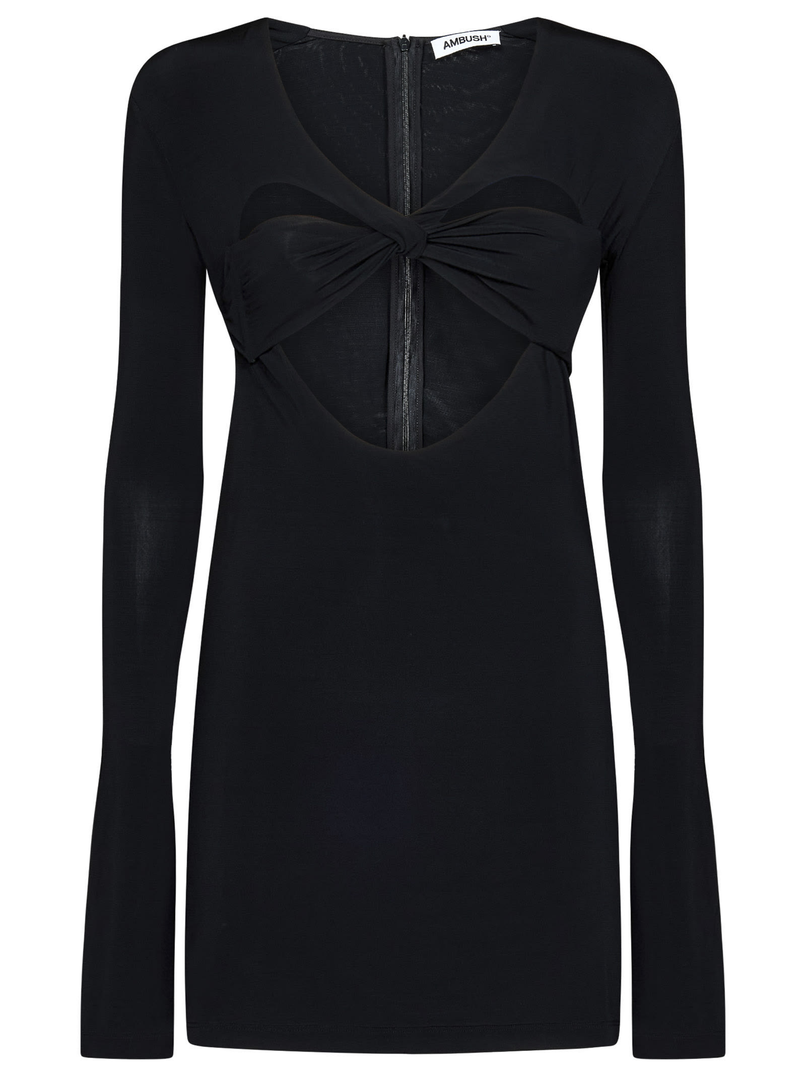 AMBUSH Heart Shaped Cut Out Mini Black Dress