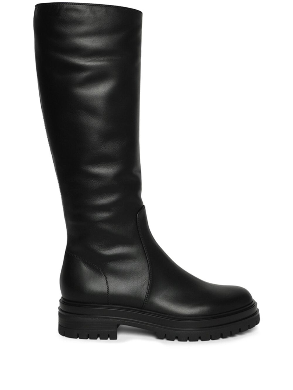 Gianvito Rossi 皮质及膝靴 - 黑色