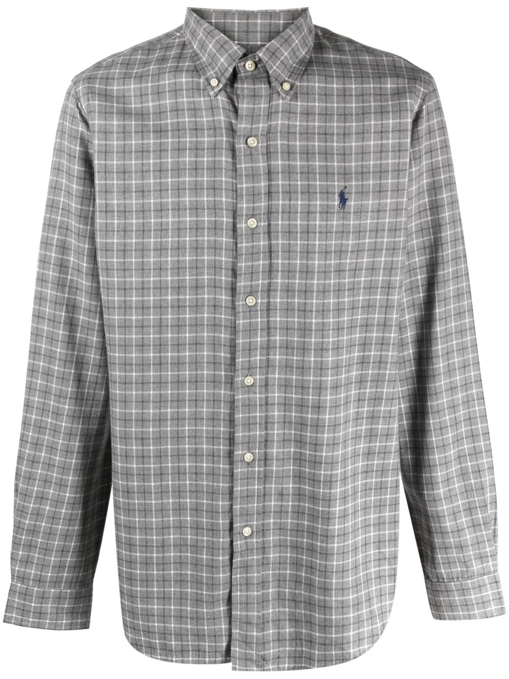 Polo Ralph Lauren Polo Pony 图案格纹棉衬衫 - 灰色