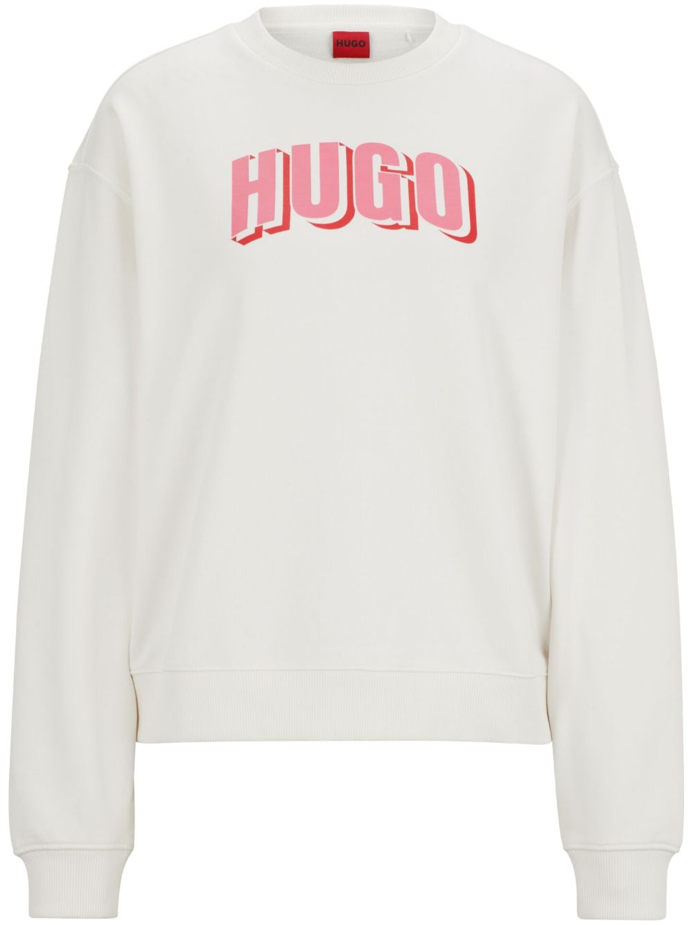 HUGO logo印花棉质混纺卫衣 - 白色