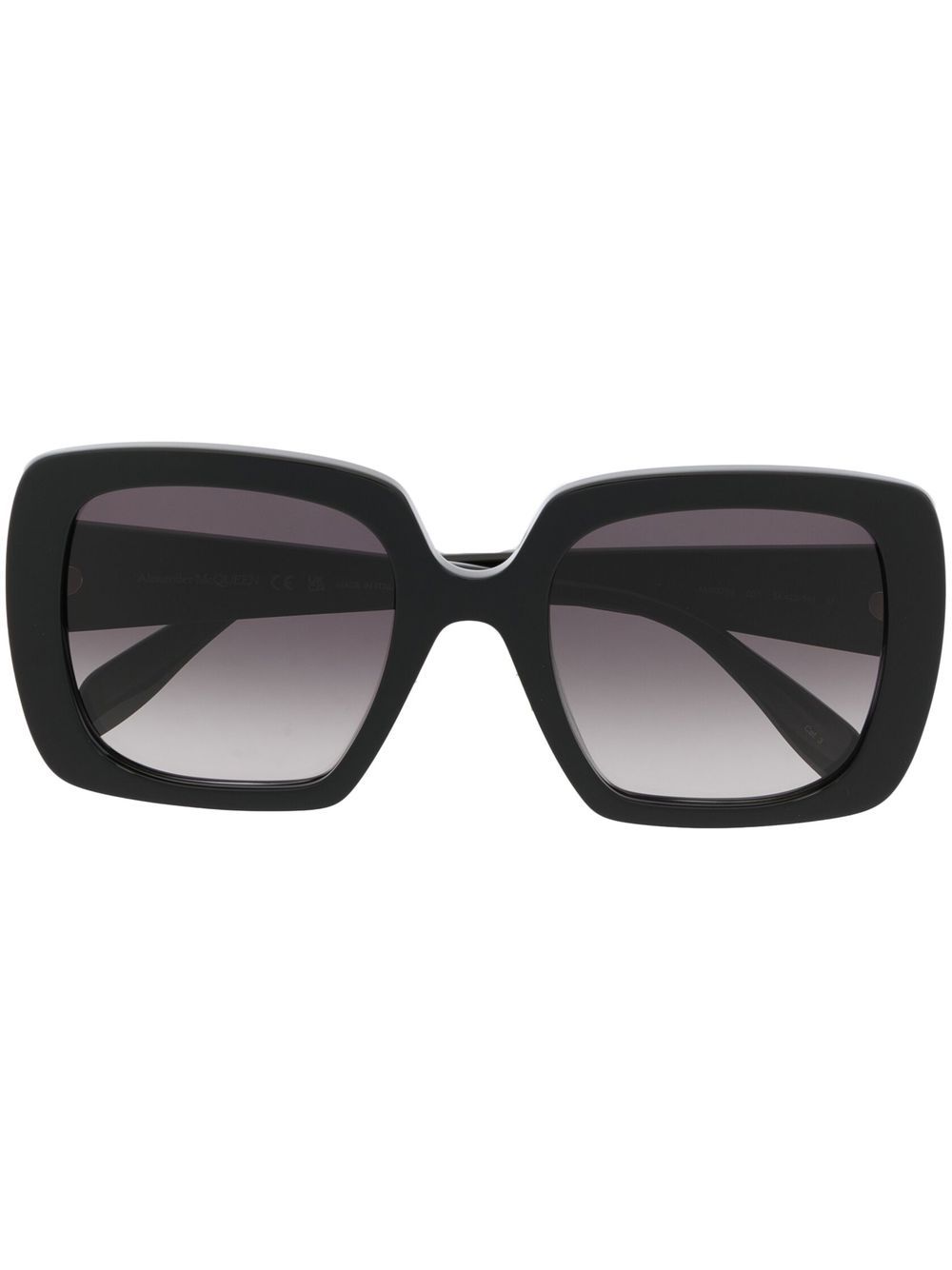 Alexander McQueen Eyewear 亚历山大·麦昆 logo印花三角形框太阳眼镜 - 黑色