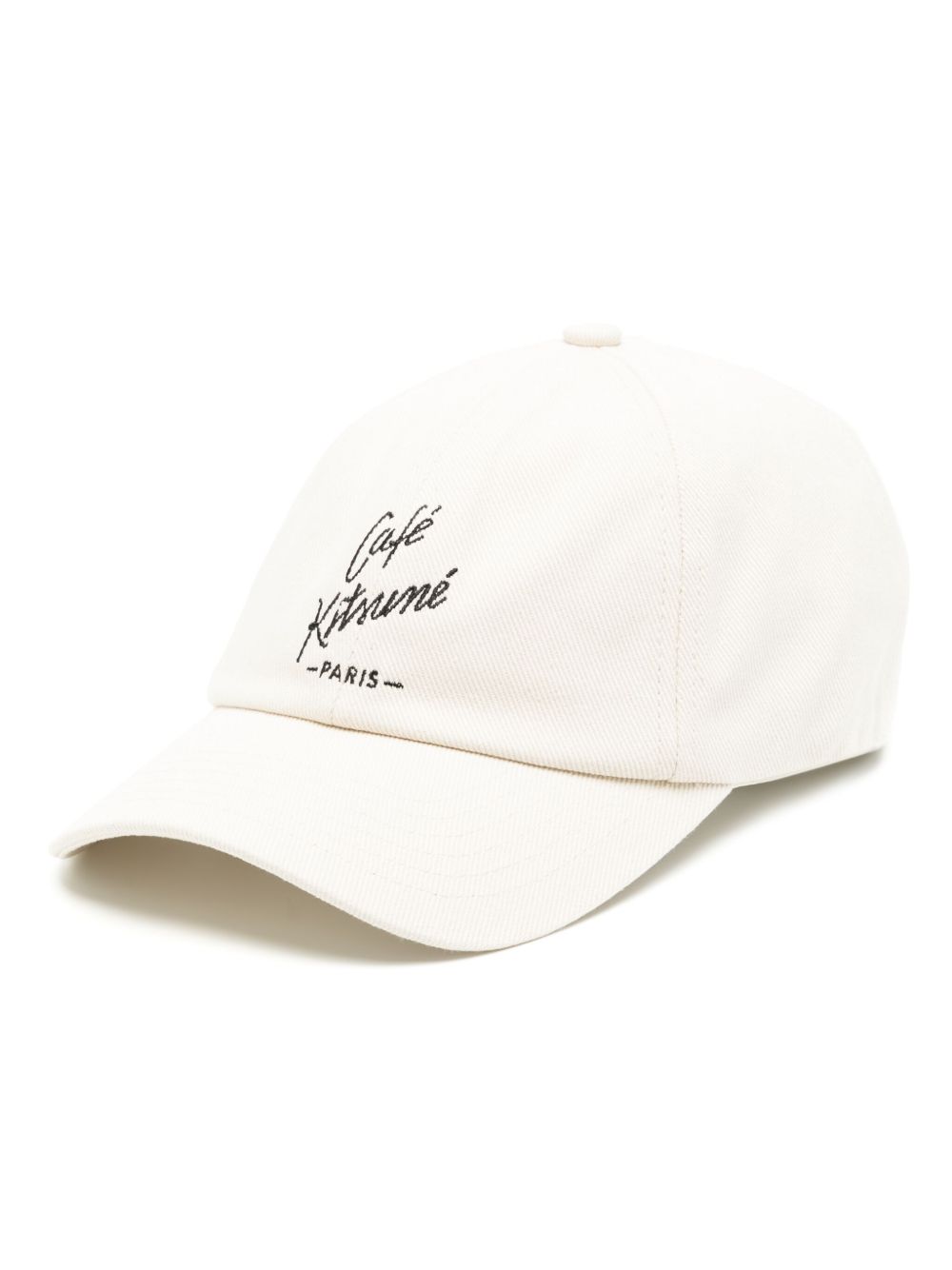 CAFÉ KITSUNÉ logo刺绣棉棒球帽 - 白色