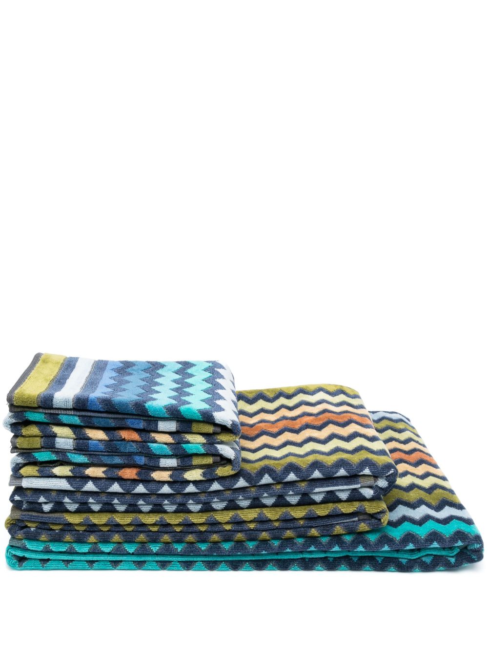 Missoni Home Giacomo 五件式毛巾套装 - 蓝色