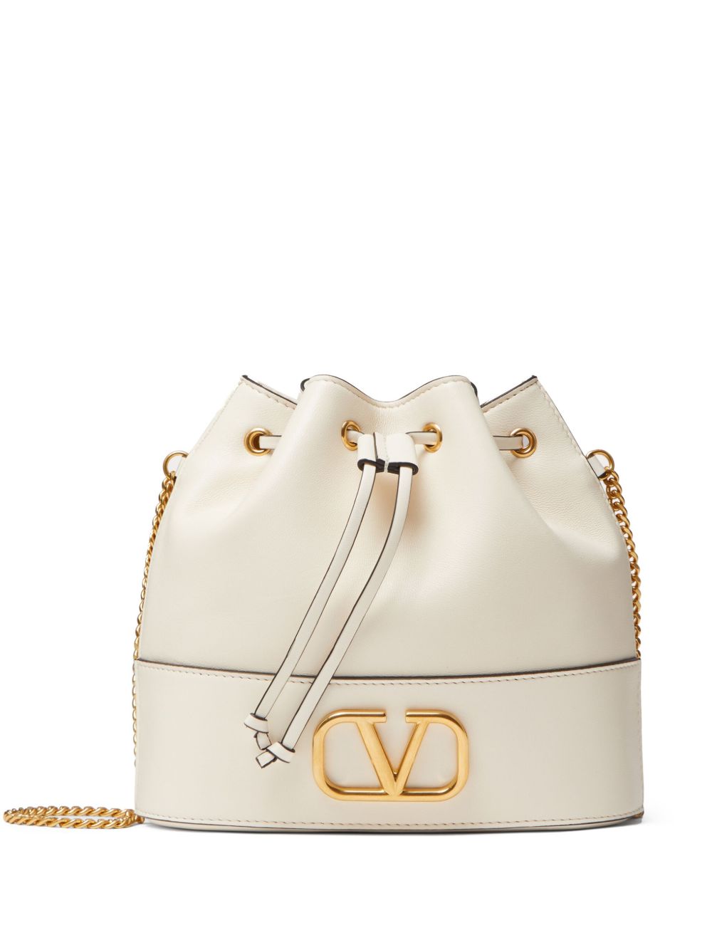 Valentino Garavani VLogo Signature 迷你水桶包 - 白色