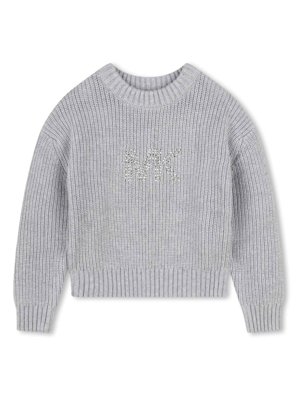 Michael Kors Kids 铆钉logo罗纹毛衣 - 灰色