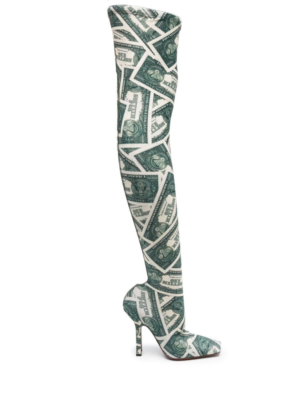 VETEMENTS Million Dollar Boomerang 高跟过膝靴 - 绿色