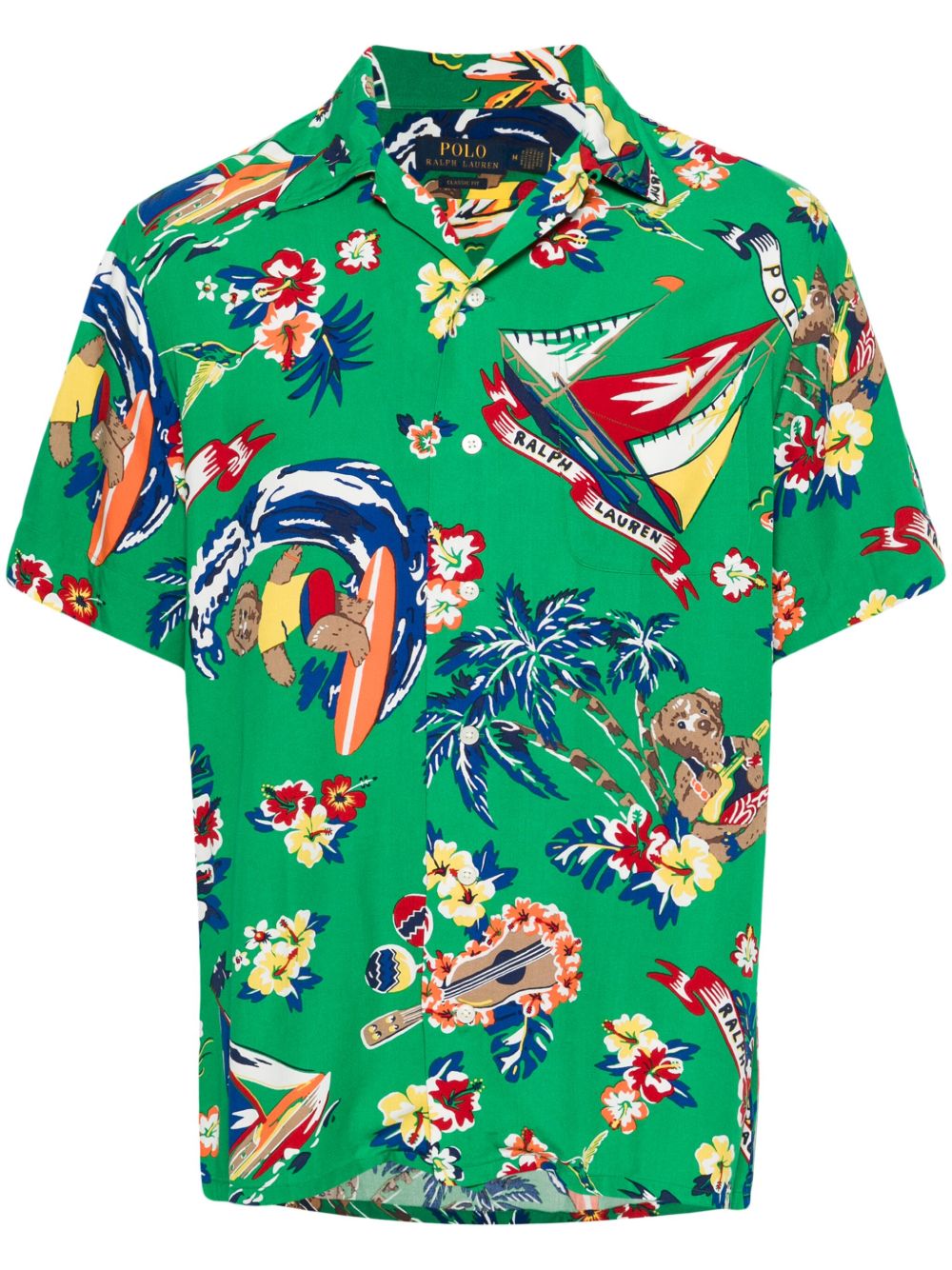 Polo Ralph Lauren Polo Bear 印花衬衫 - 绿色
