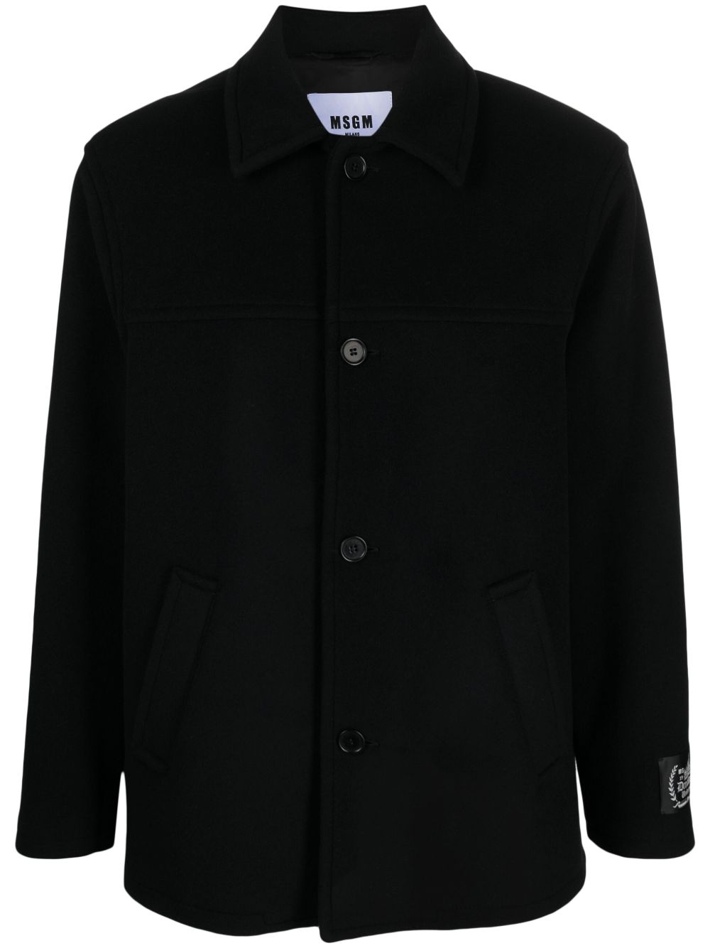 MSGM Wool Coating 标贴外套 - 黑色