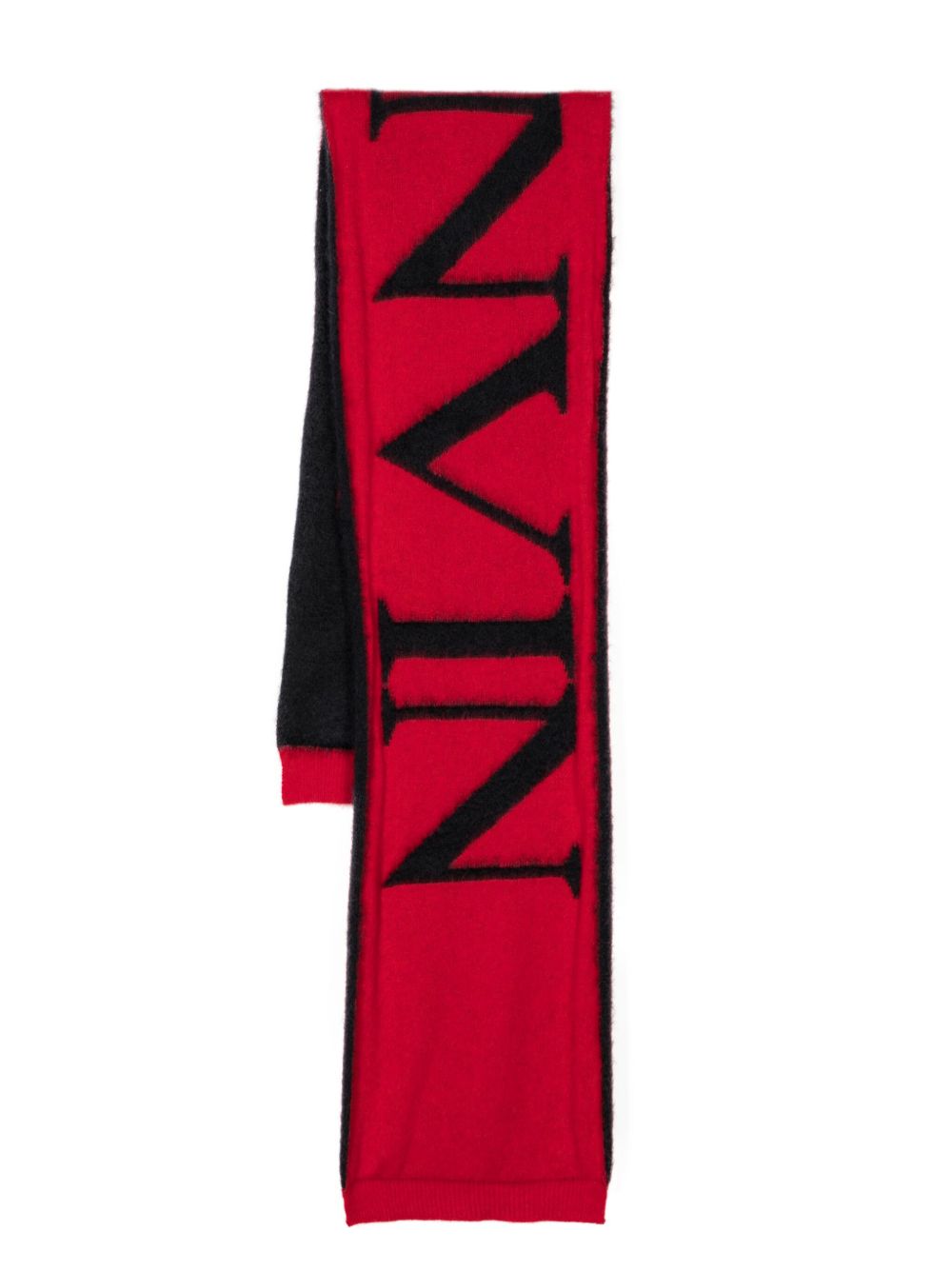 Lanvin 拉绒嵌花针织围巾 - 红色