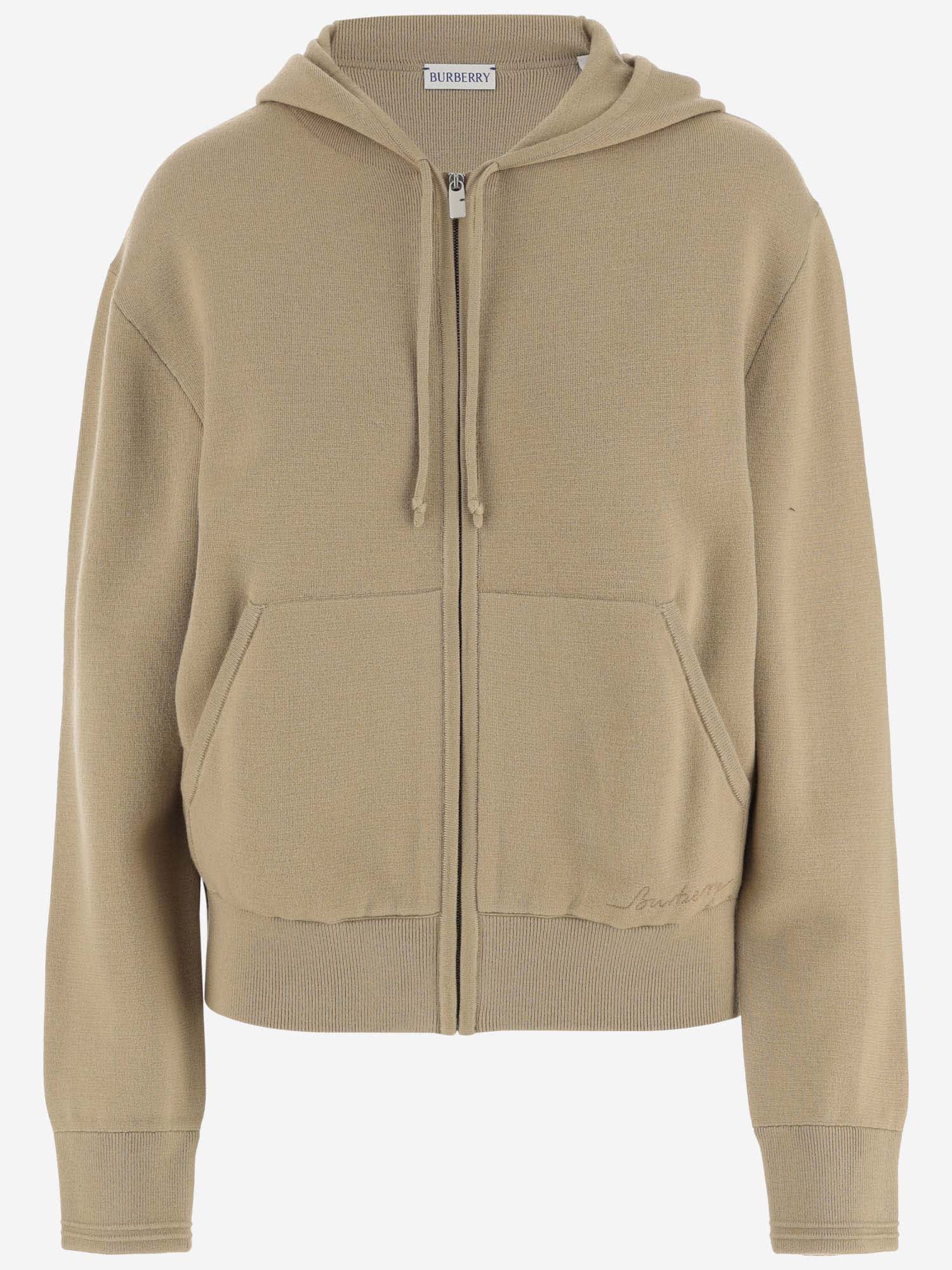 Burberry Wool Blend Sweatshirt With Logo