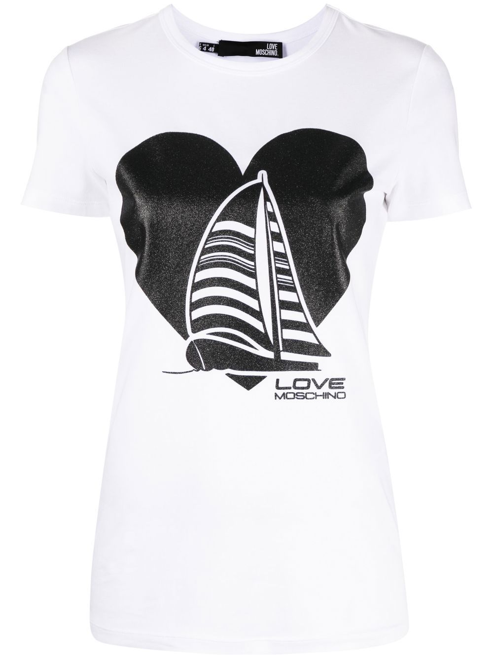 Love Moschino 水手logo印花T恤 - 白色