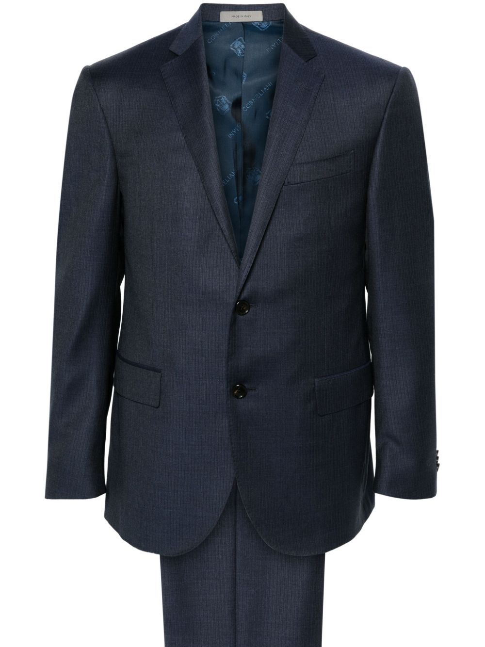 Corneliani 初剪羊毛西装套装 - 蓝色